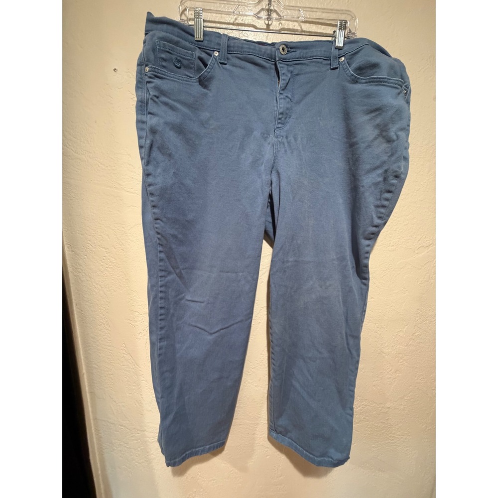 Gloria Vanderbilt Amanda High Rise Tapered Jeans Blue Women 18W Short Stretch